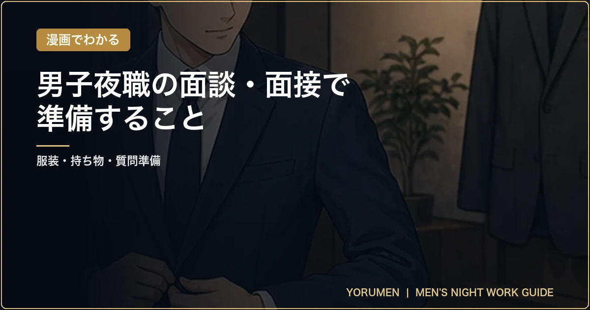 漫画でわかる｜男子夜職の面談で準備することの表紙
