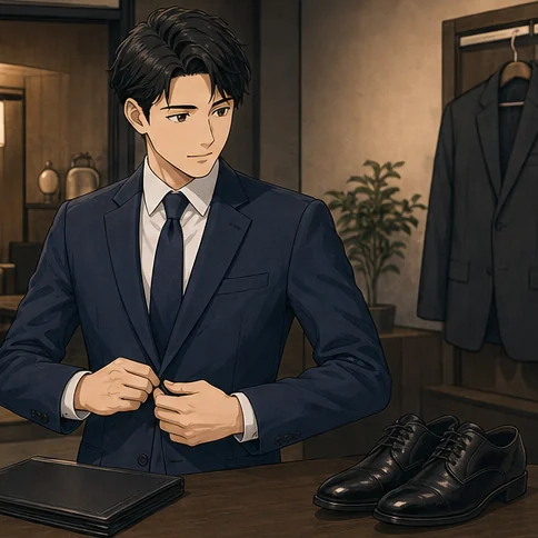 黒服が営業中に店内スタッフと連携する場面